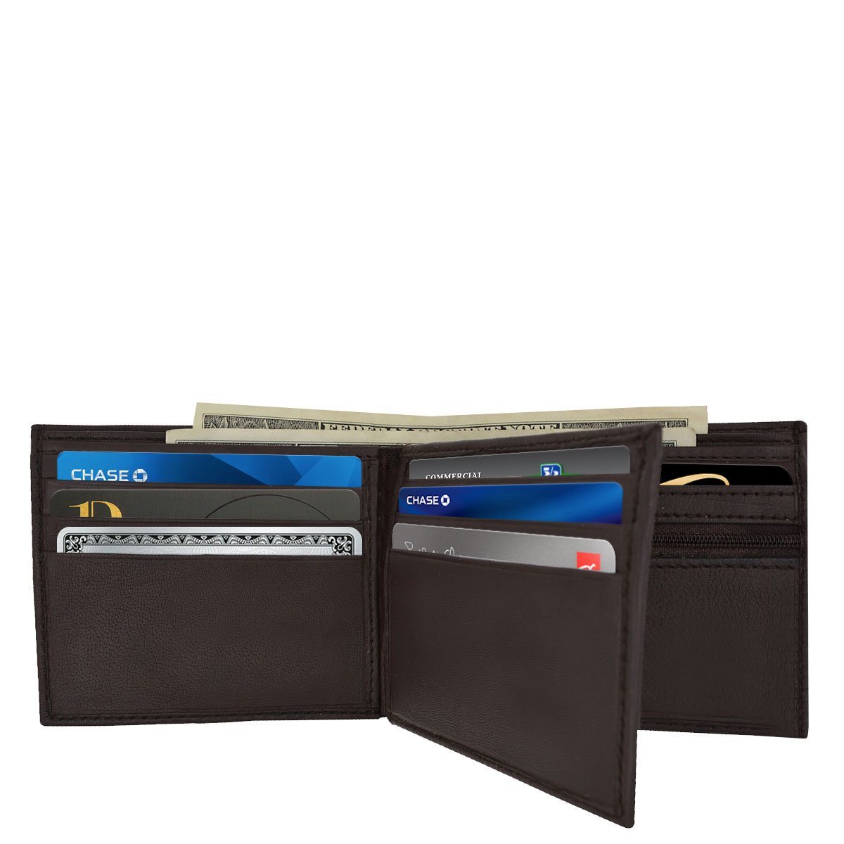 Men's ID Smooth Leather Bifold Wallet