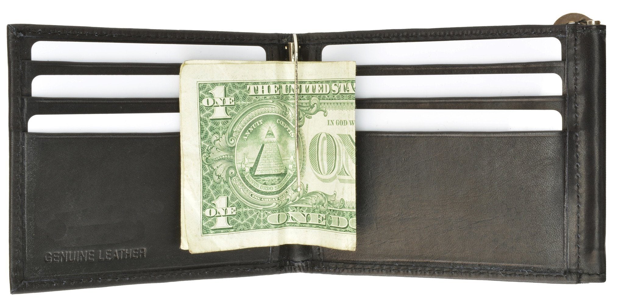 Genuine Leather Wallet Money Clip