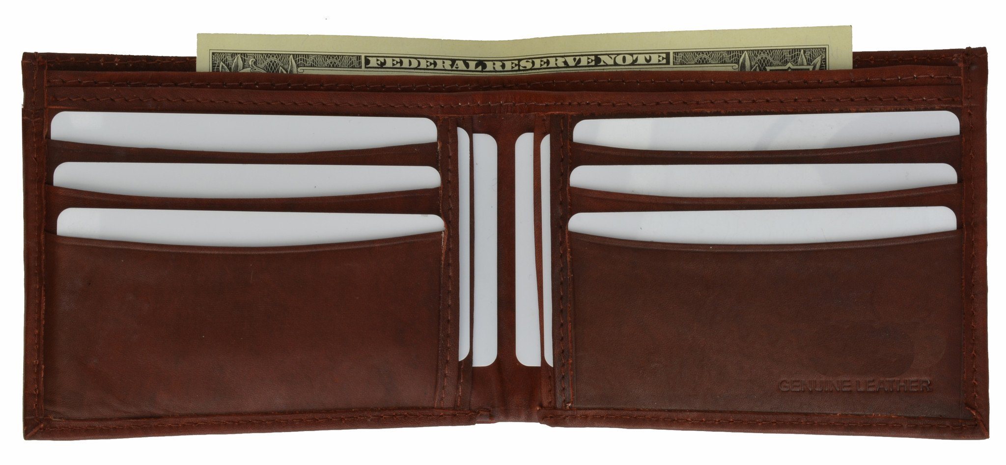 Men's Genuine Leather Bi-fold 8.5" x 3.5" Wallet-Assorted Colors