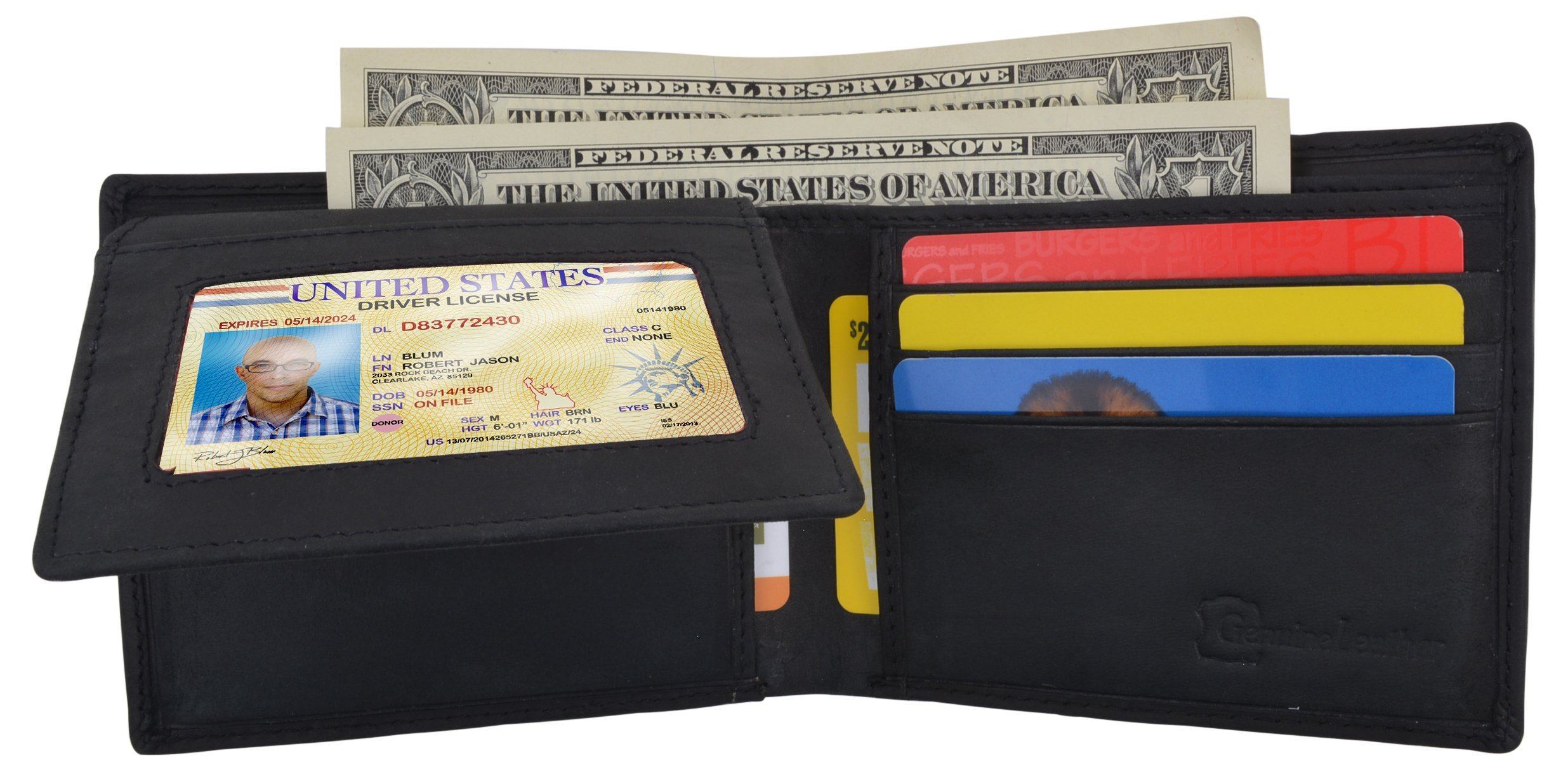  RFID Rustic Men Wallet-Los Angeles Design Craft Stamp