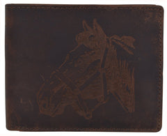  RFID Rustic Men Wallet-Horse Design Craft Stamp