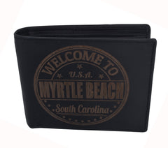  RFID Rustic Men Wallet-Myrtle Beach Design Craft Stamp
