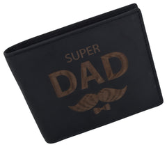 AFONiE Super Dad Stamped RFID Technology Men Wallet