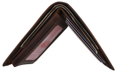 AFONiE RFID Rustic Men Wallet-Chicago Design Craft Stamp