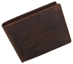  RFID Rustic Men Wallet-Sombrero Design Craft Stamp