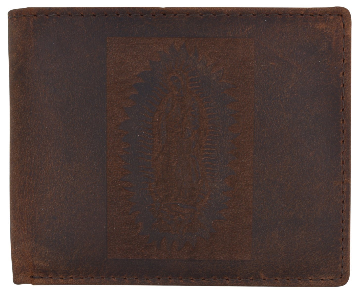  RFID Rustic Men Wallet-Guadalupe Virgin Design Craft Stamp