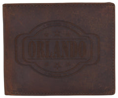 AFONiE RFID Rustic Men Wallet-Orlando 2 Design Craft Stamp
