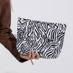Nylon Clutch/Toilet Bag Animal Print Bag with Zipper