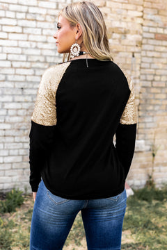 Graphic Sequin Long Sleeve Top