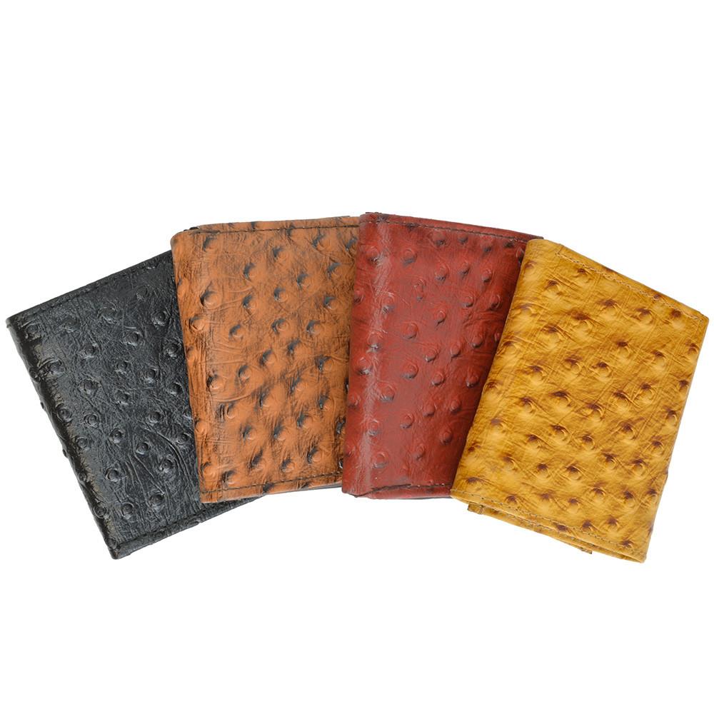 Ostrich Leather Wallet - Brown