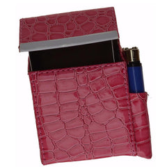 Unisex Croco-Textured Genuine Leather Flip-Top Wallet