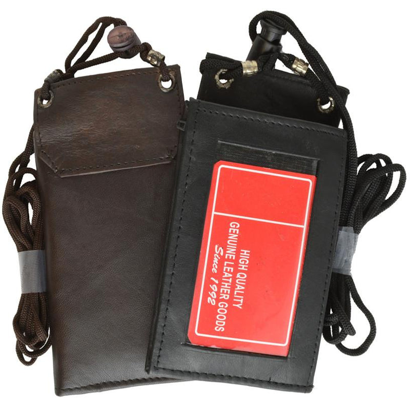 Unisex Genuine Leather Bi-fold ID Holder