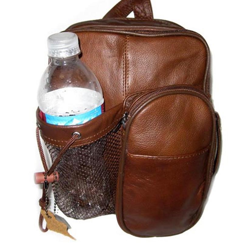 Genuine Leather Backpack -  Brown Color