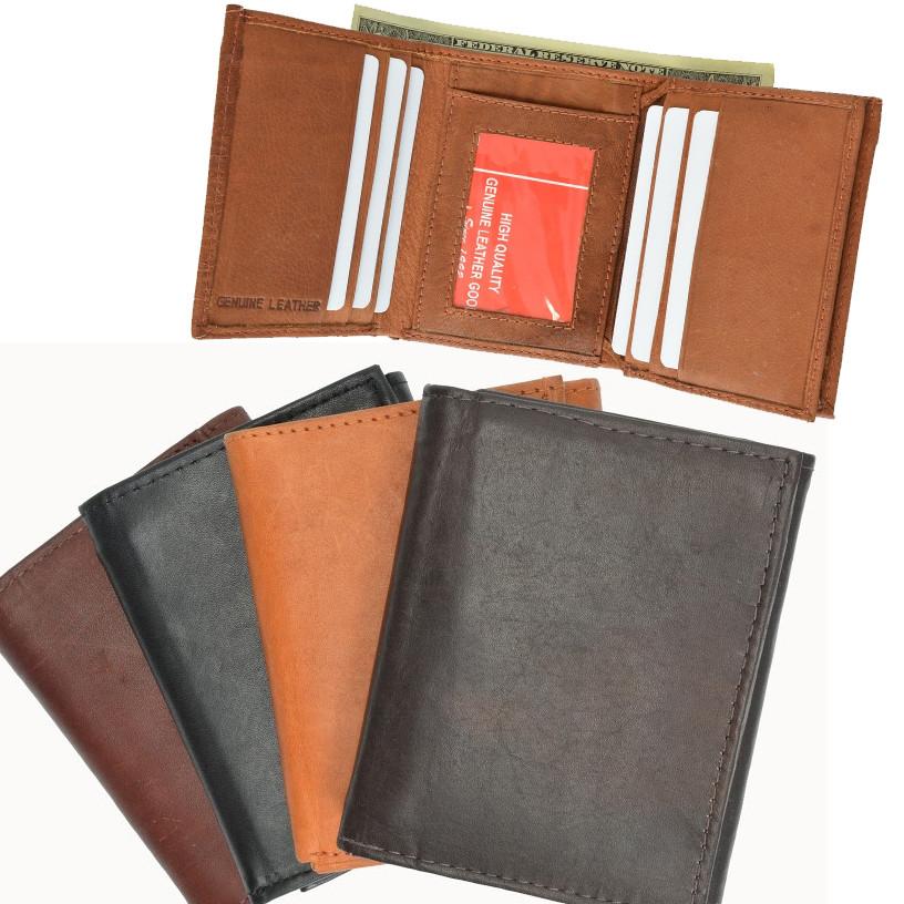Genuine Leather Tri-fold Casual Men's Wallet