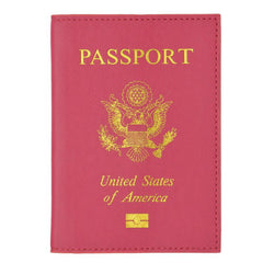 Leather USA Logo Passport Holder - Black