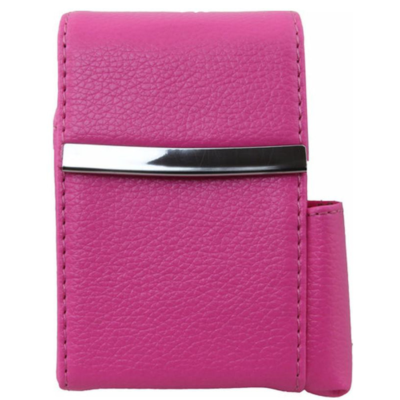 Genuine Leather Hot Pink Fliptop Cigarette Case