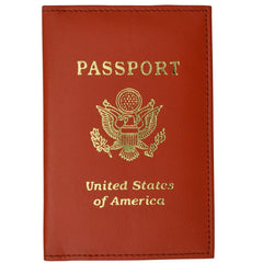 Vegan Leather USA Logo Passport Holder - Orange