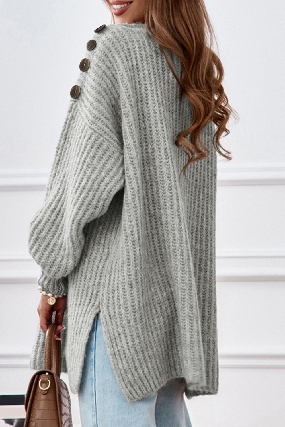 Soft & Cozy Buttoned Boatneck Sweater