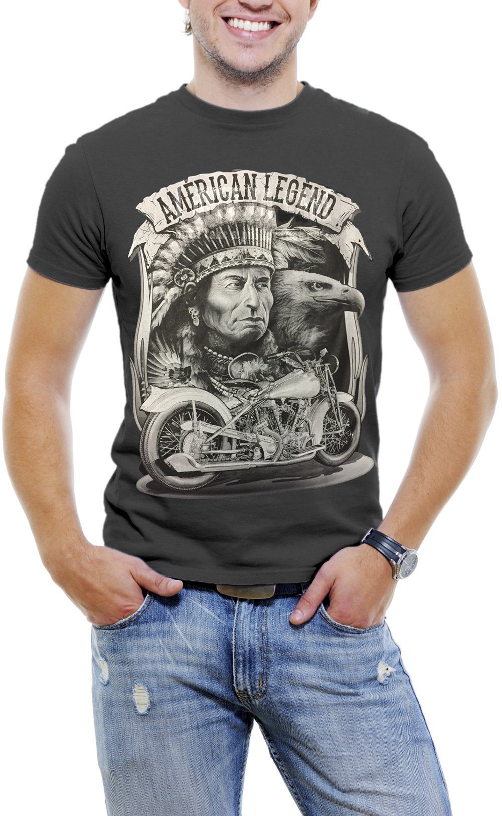 AFONiE America Legend High Quality Large Graphic Print T-Shirts