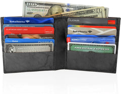 AFONiE Genuine Leather Men's Extra Capacity Bifold Wallet