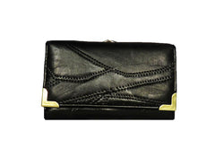 Zigzag stitch Women leather Wallet