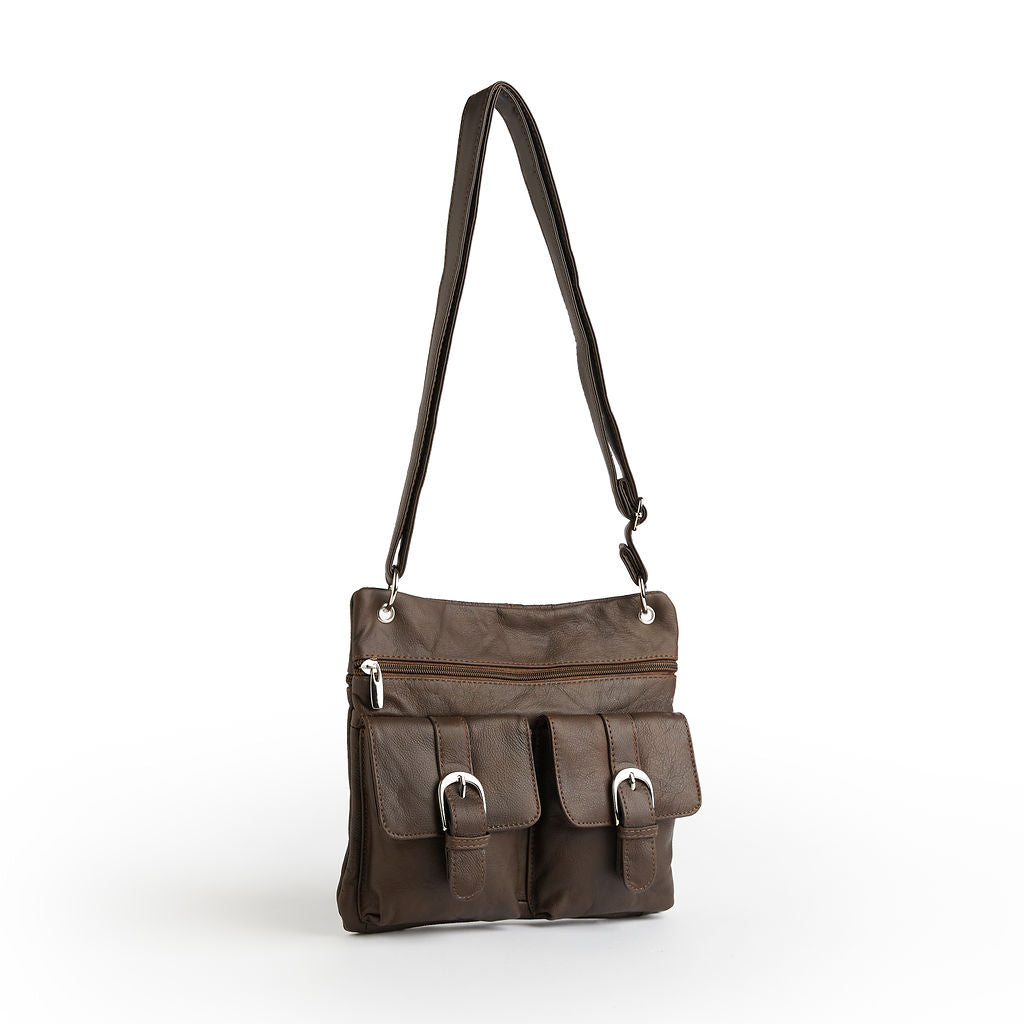 Deluxe Functional Multi Pocket Leather Crossbody Bag