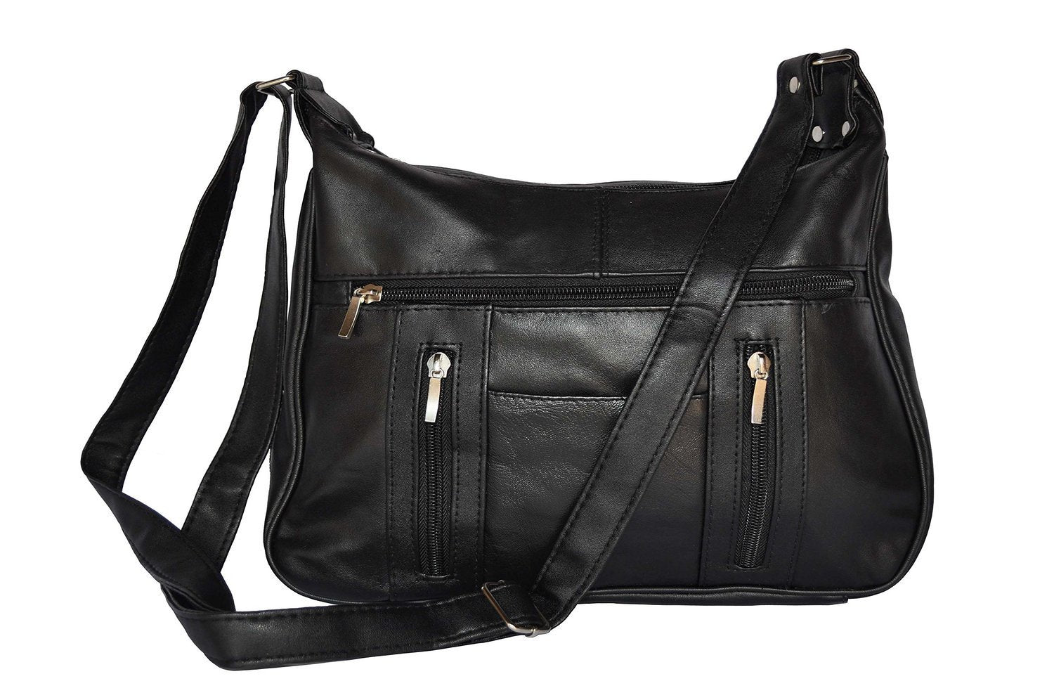 Genuine Black Leather Sling Bag Crossbody Bag