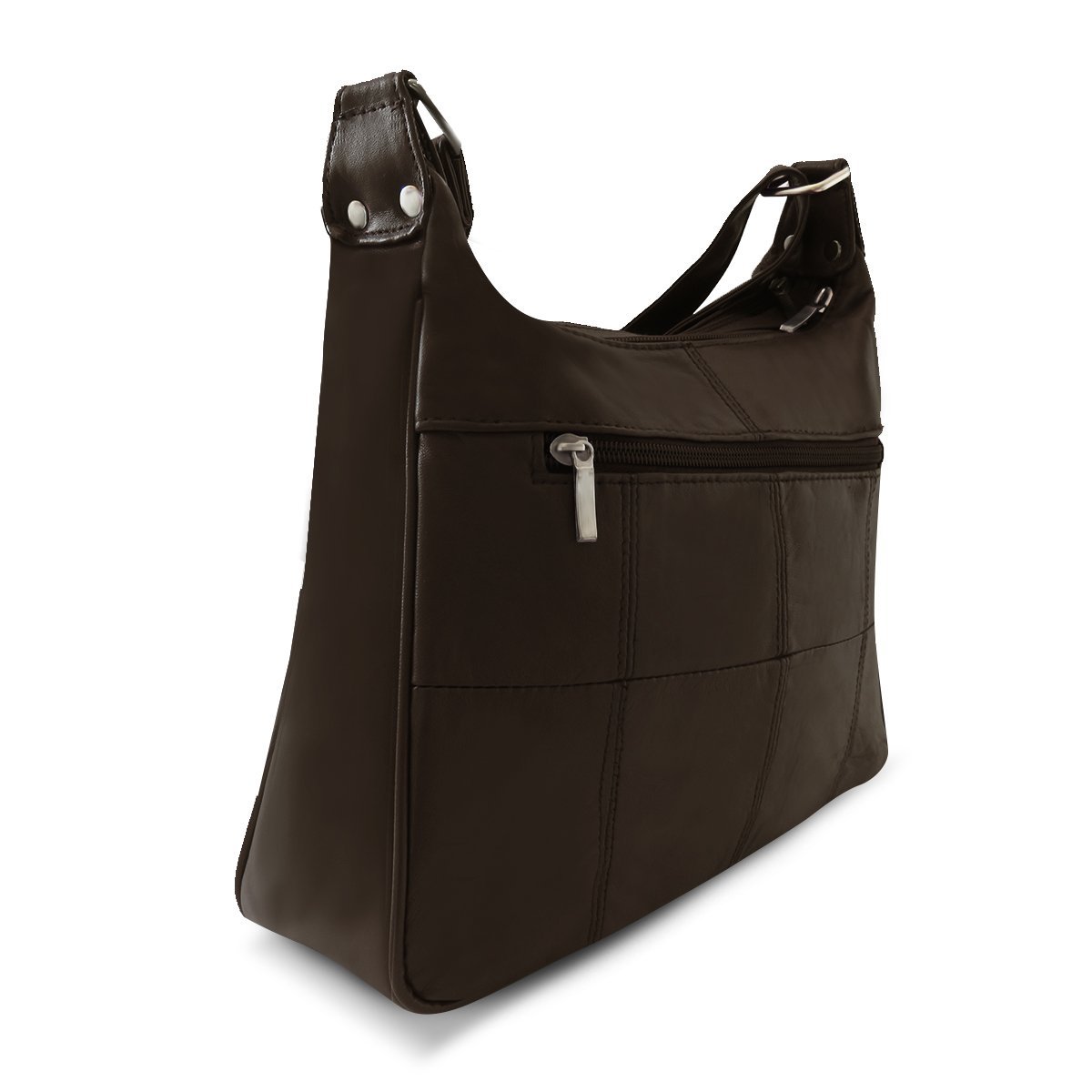 Sleek Multi Pockets Leather Shoulder Handbag