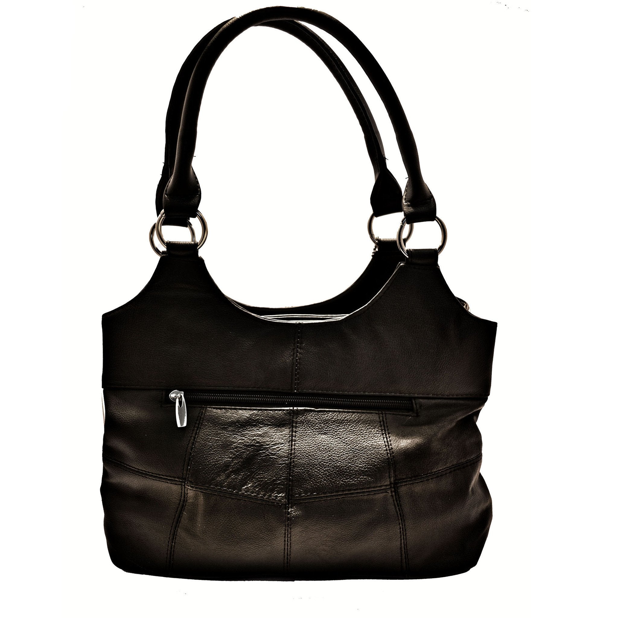 Genuine Leather 3 Compartments Ladies Handbag - Brown - WholesaleLeatherSupplier.com
 - 9