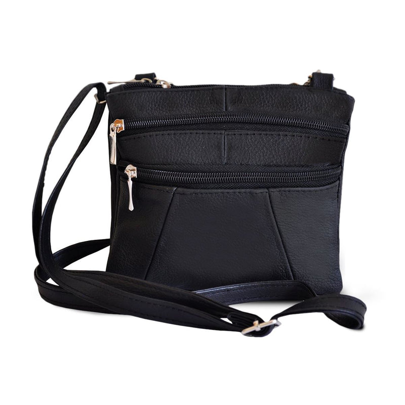 Quality Genuine Leather Cross-Body Bag Black Color