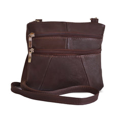 Quality Genuine Leather Cross-Body Bag Brown Color