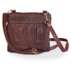 Quality Genuine Leather Cross-Body Bag Brown Color