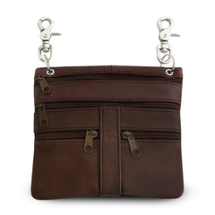 Multi Pocket Leather Crossbody Handbag