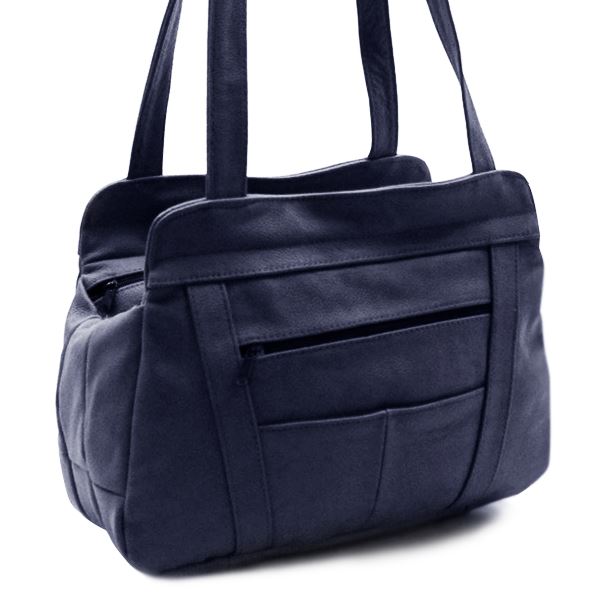 Three Compartments Leather Tote