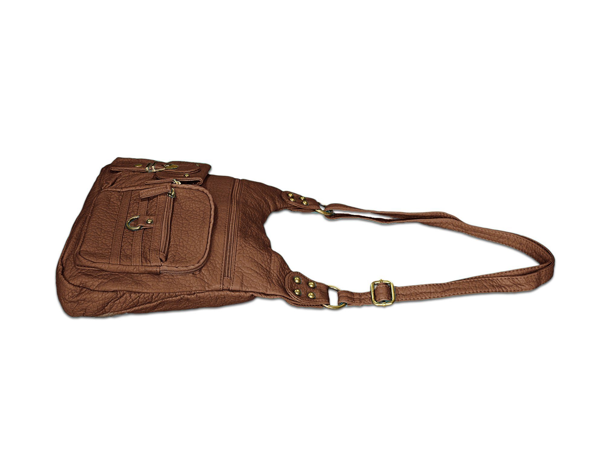 Washable Vegan Leather Series - Casual Messenger Bags - Brown