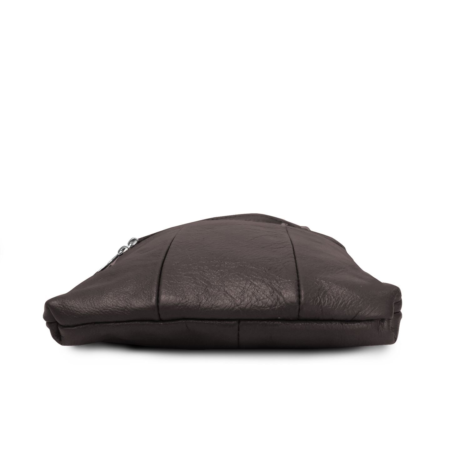Mancini Women's Leather Large Multi-Pocket Crossbody Bag Black