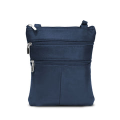 A Soft Genuine Leather Multi-Pocket Crossbody Bag