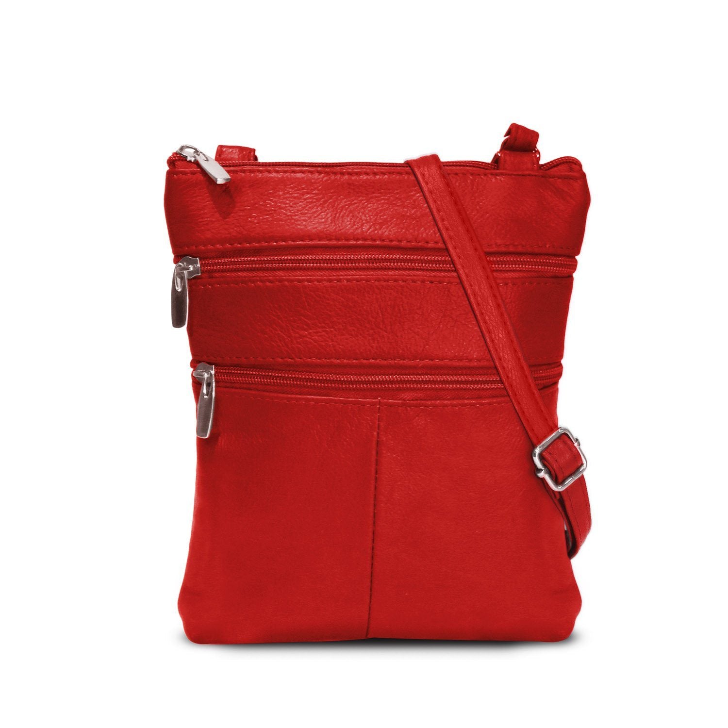 QIUSGE Leather Crossbody Bags For Women, Soft Purses Handbags