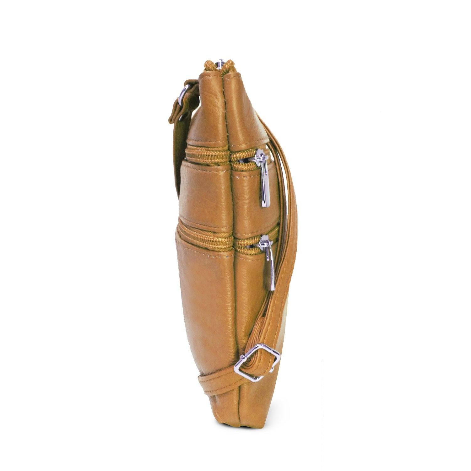 Mayanne - Genuine Leather Asymmetrical Flap Crossbody Bag