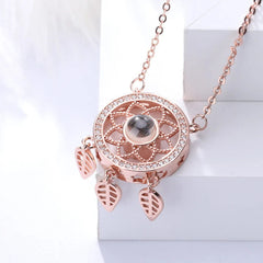I Love You Dream Catcher Projection Necklace