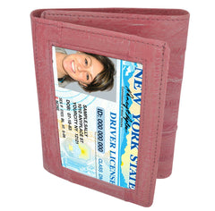 Waterproof Eel Skin Trifold Leather Wallet