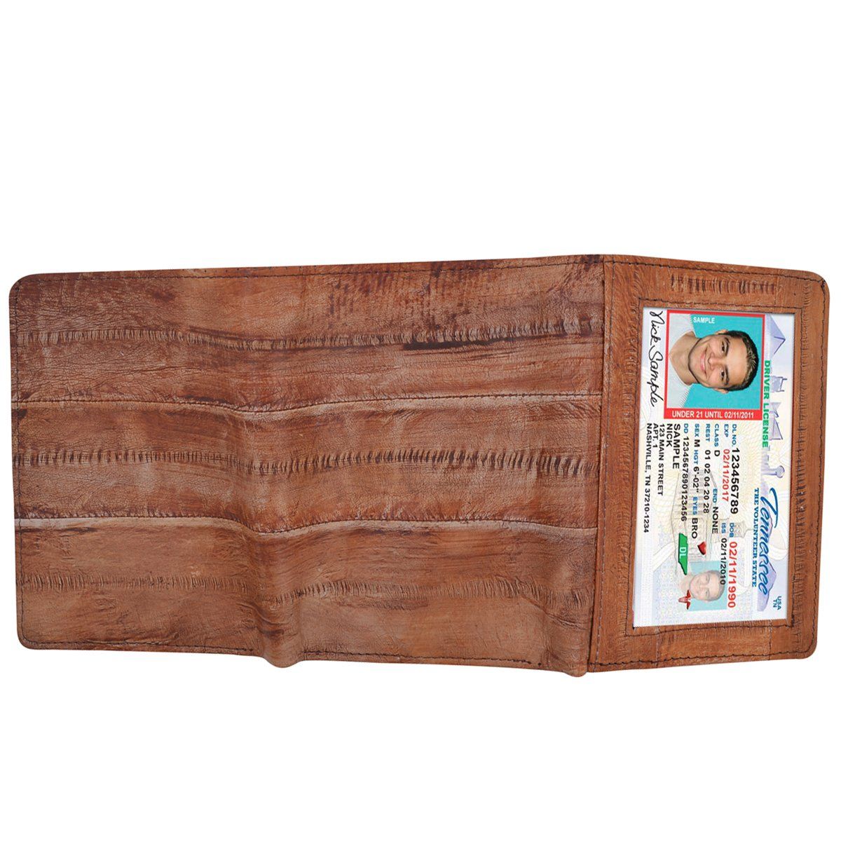 Waterproof Eel Skin Trifold Leather Wallet