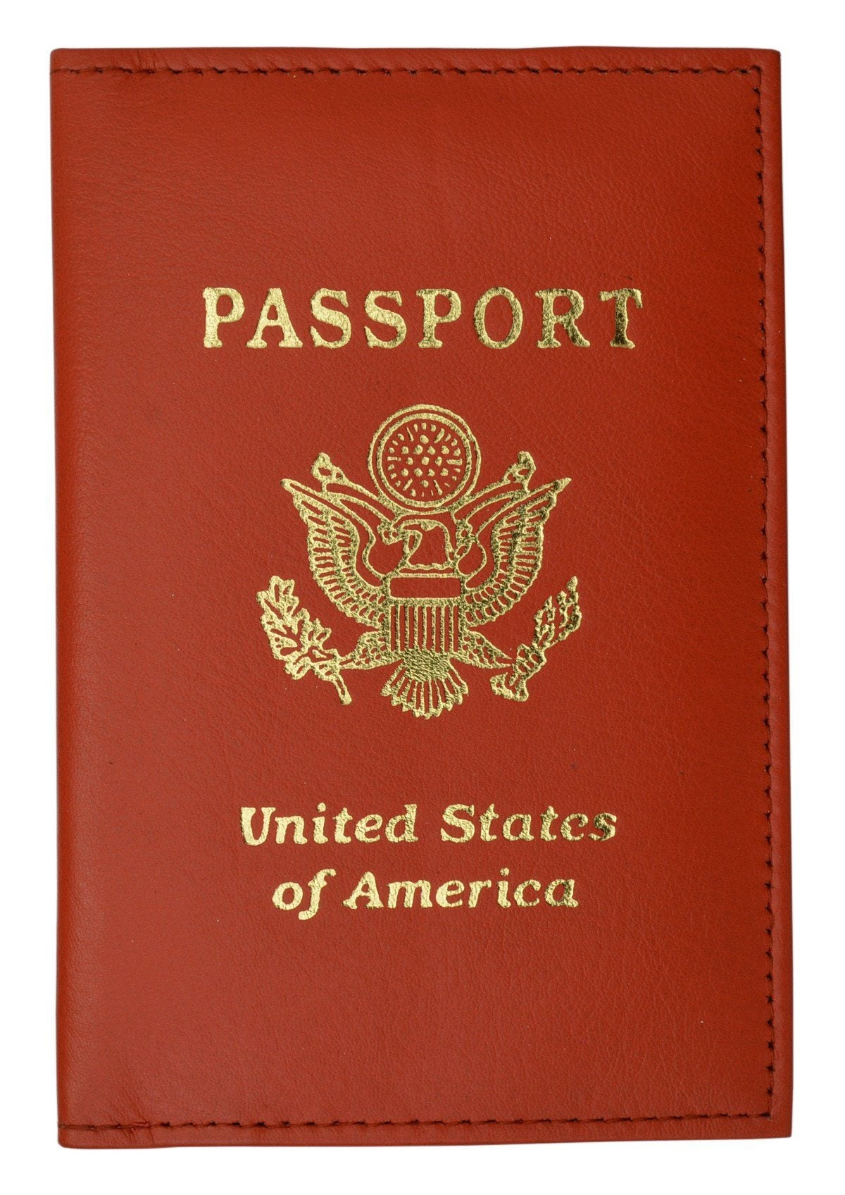 Vegan Leather USA Logo Passport Holder - Yellow