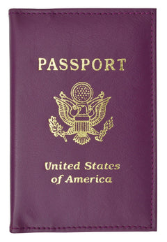 Vegan Leather USA Logo Passport Holder - Orange