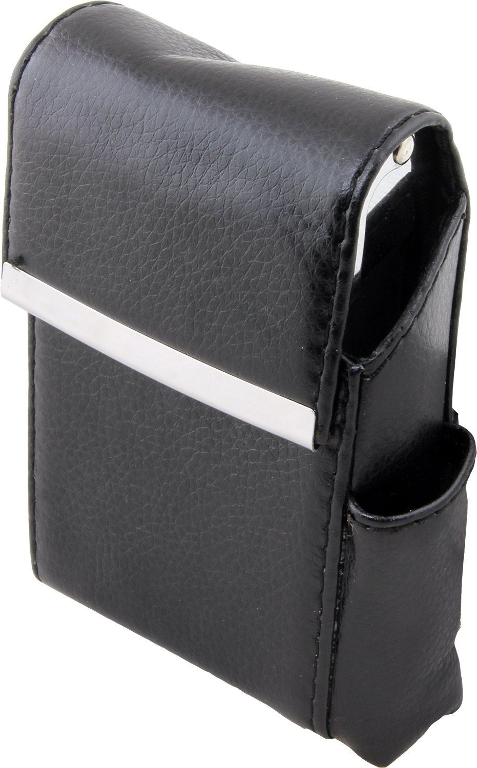Luxury Genuine Leather Black Flip Top Cigarette Case - Assorted Color Available