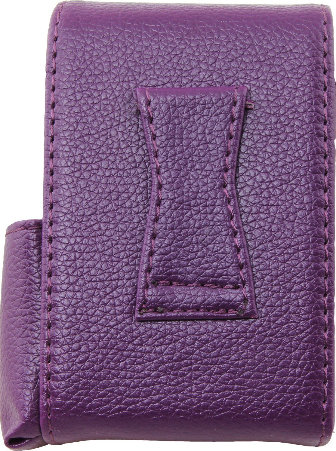 2 COLOR PAIR 100% Leather Cigarette Coin Pouch Fit 100s, King BURGUNDY+  PURPLE