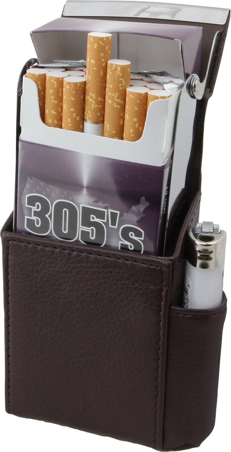 Luxury Genuine Leather Black Flip Top Cigarette Case - Assorted Color Available