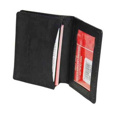 Men's Genuine Leather Bi-Fold Wallet Supplier - Black