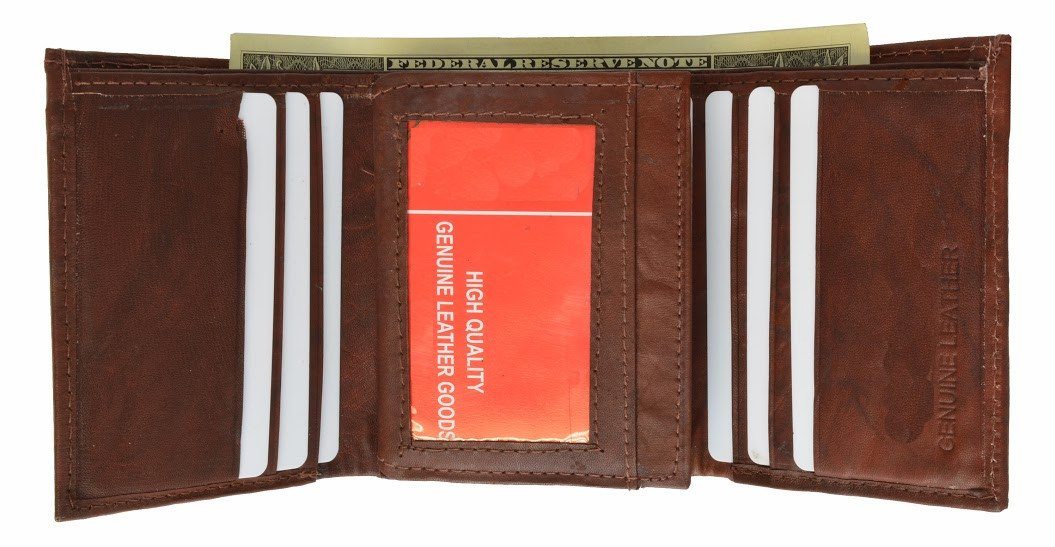 Genuine Leather Tri-fold Casual Men's Wallet