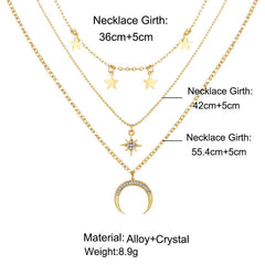 Three Layered Fashion Gold Necklace